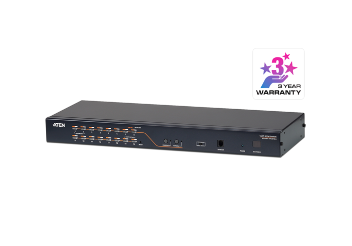 Aten Aten Rackmount KVM Switch 2 Console 16 Port Multi-Interface Cat 5, KVM Cables NOT Included, Daisy Chainable for up to 25