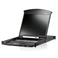 Aten Aten 8 Port Dual Rail CAT5 LCD KVM over IP Switch w/ Daisy Chain 19" LED-Backlit LCD Monitor,Touchpad, PS/2-USB, Local/R