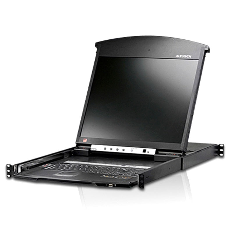 Aten Aten 8 Port Dual Rail CAT5 LCD KVM over IP Switch w/ Daisy Chain 19" LED-Backlit LCD Monitor,Touchpad, PS/2-USB, Local/R