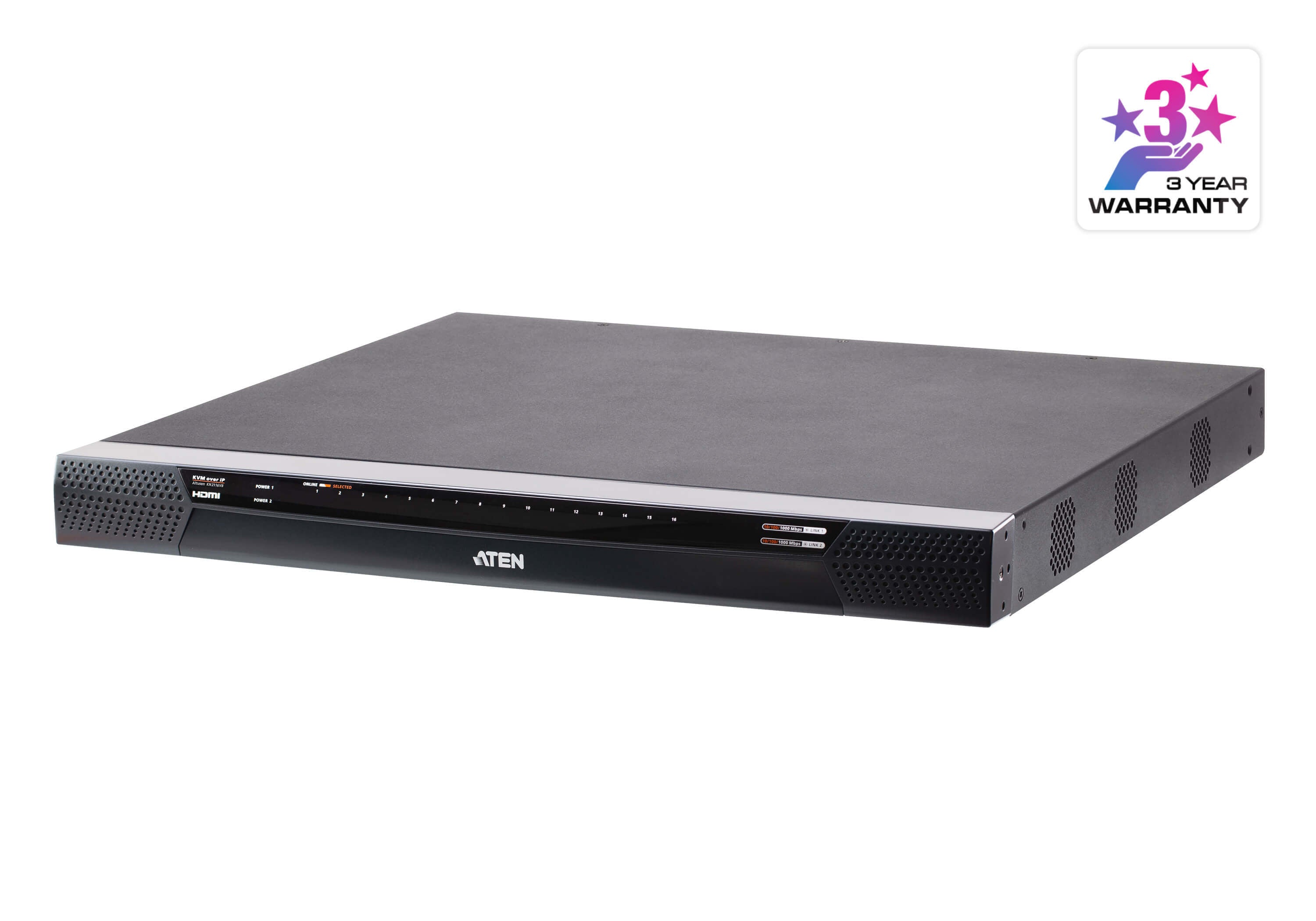 Aten Aten 1-Local/2-Remote Access 16-Port Multi-Interface Cat 5 KVM over IP Switch