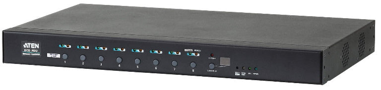 Aten Aten 8 Port 1U 16A Smart PDU - Bank level metering with outlet control, 8xC13 Outlets