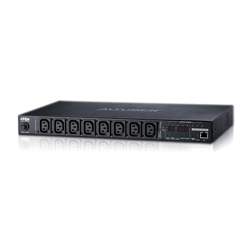 Aten Aten 8-Port 10A Eco Power Distribution Unit with Port Monitor - PDU over IP, 1RU Rack Mount Design, Control and Monitor 