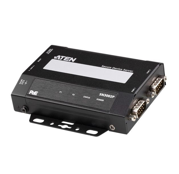 Aten Aten SN3002P 2-Port RS-232 Secure Device Server with PoE, Secured operation modes, Third-party authentication, IP addres