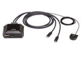 Aten Aten 2-Port 4K DisplayPort USB-C Cable KVM Switch with Remote Port Selector