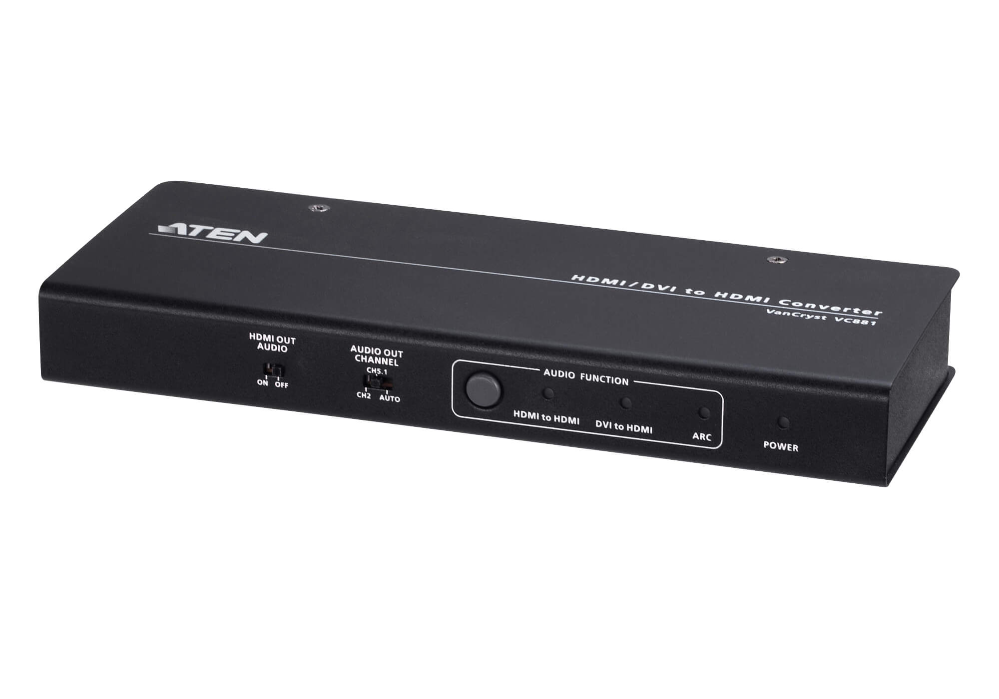 Aten Aten 4K HDMI/DVI to HDMI Converter with Audio De-Embedder, supports ARC and DVI + Audio In to HDMI conversion, analog au
