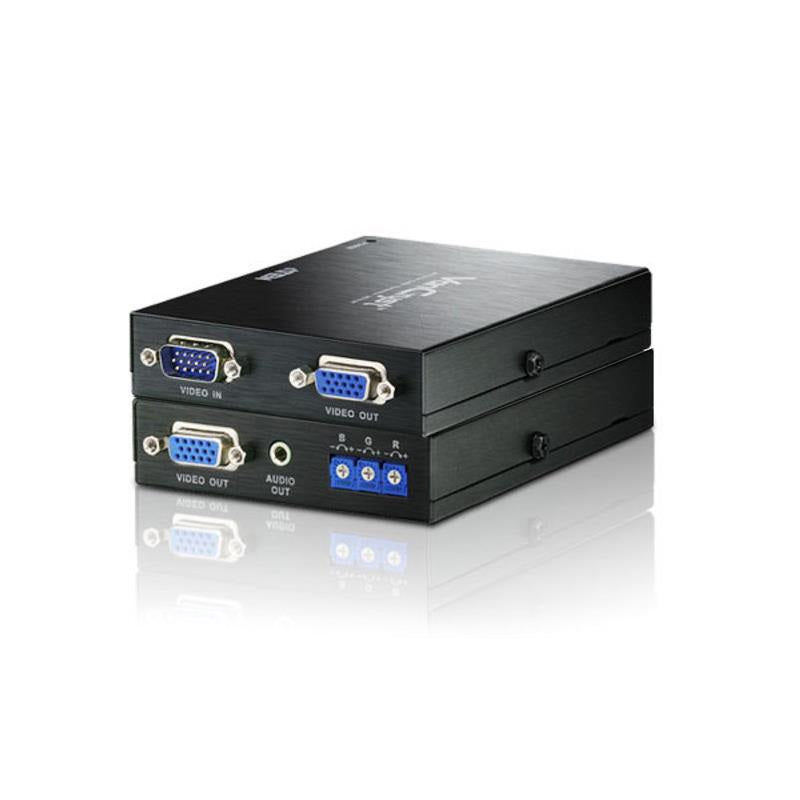 Aten Aten Professional Video Extender VGA Via Cat5 with Audio  Deskew, Supports One local  One Remote Output, 1900x1200@60Hz 
