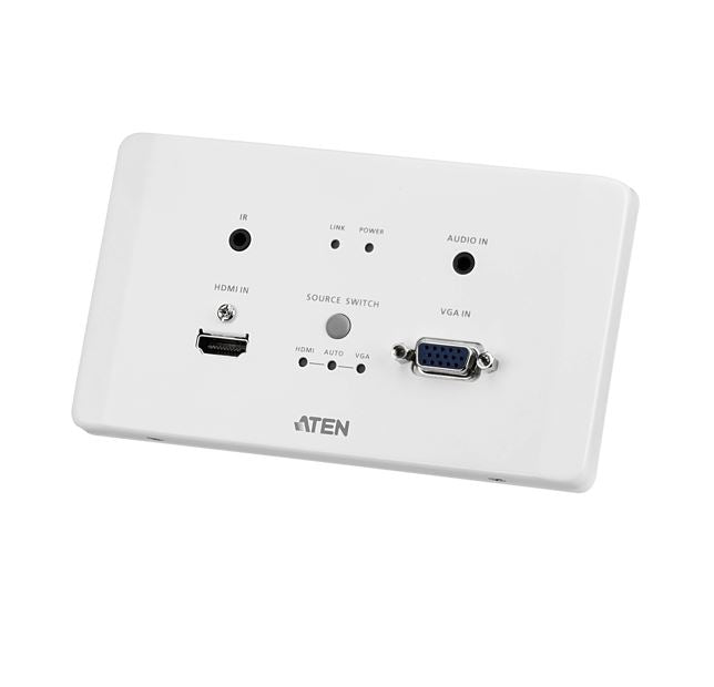 Aten Aten VE2812AEUT HDMI  VGA HDBaseT Transmitter with EU Wall Plate / PoH (4K@100m) (HDBaseT Class A), Built-in PoH, Auto-s