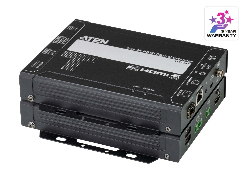 Aten Aten True 4K HDMI Multi-mode Optical Extender 4K @ 300m - (4K@300m (K1, MM)), Lossless transmission of up to 4096 x 2160