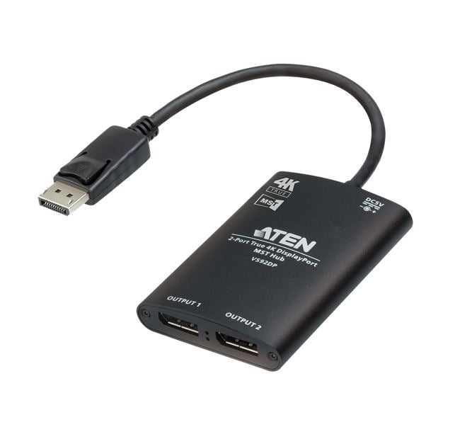 Aten Aten VS92DP Video Splitter 2-Port True 4K resolution for dual output, up to 3840x2160@30 Hz, DisplayPort 1:2; HDCP 1.3 C