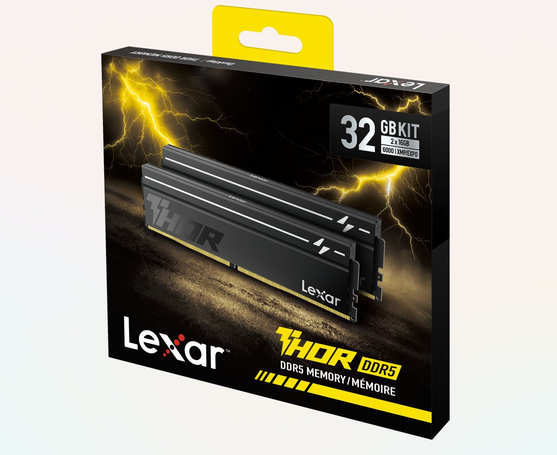 Lexar LD5U16G60C400V-RGD DDR5 UDIMM 32GB Kit (2 x 16GB) 6000 MT/s 1.4V CL40 THOR HEATSINK G2 OC GLOBAL