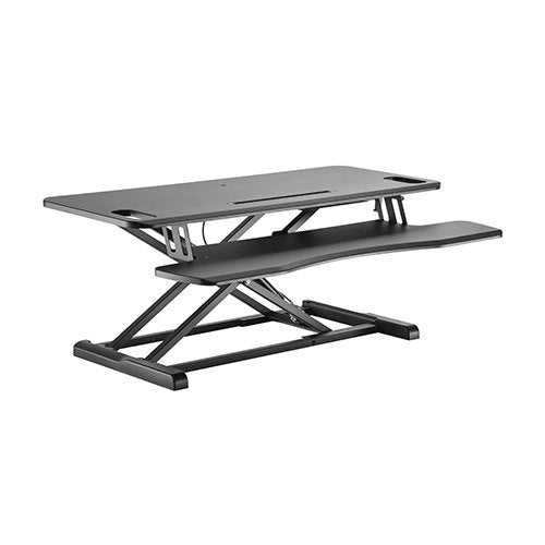 Brateck Brateck Gas Spring Sit Stand Desk Converter (950x615x110~505mm)with Keyboard Tray Deck(Standard MDF Board Surface (LS