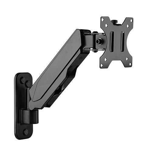 Brateck Brateck Single Screen Wall Mounted Gas Spring Monitor Arm,17"-32",Weight Capacity (per screen) 8kg; Matte Black