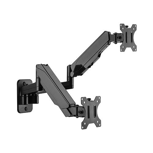 Brateck Brateck Dual Monitor Wall Mounted Gas Spring Monitor Arm 17"-32",Weight Capacity (per screen)8kg, Matte Black （LS）