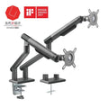 Brateck Brateck Dual Monitor Premium Slim Aluminum Spring-Assisted Monitor Arm Fix Most 17"-32" Monitor Up to 9kg per screen 