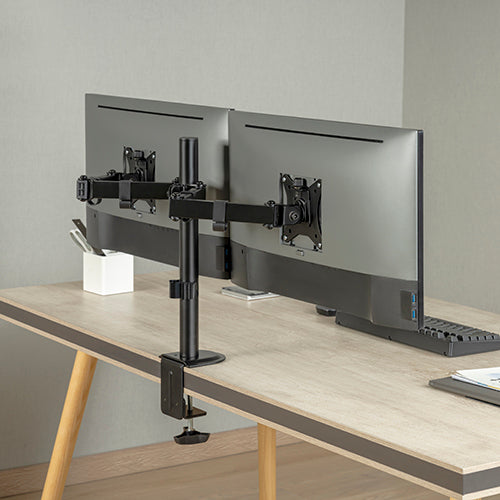 Brateck Brateck Dual-Monitor Steel Articulating Monitor Mount Fit Most 17"-32" Monitor Up to 20KG VESA 75x75,100x100(Black)(N