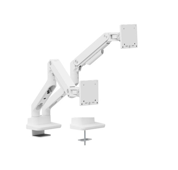 Brateck Brateck LDT81-C024-W Noteworthy Heavy-Duty Gas Spring Dual Monitor Arm Fit Most 17"-35" Monitor Fine Texture White (L