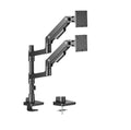 Brateck Brateck LDT81-C024P-B Noteworthy Pole-Mounted Heavy-Duty Gas Spring Dual Monitor Arm Fit Most 17"-49" Monitor Fine Te