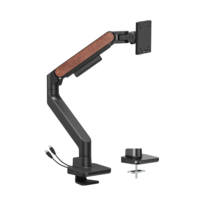 Brateck Brateck LDT81N-C012UC Fusion Heavy-Duty Gas Spring Monitor Arm with USB-A/USB-C Ports For most 17"~49" Monitors, Fine