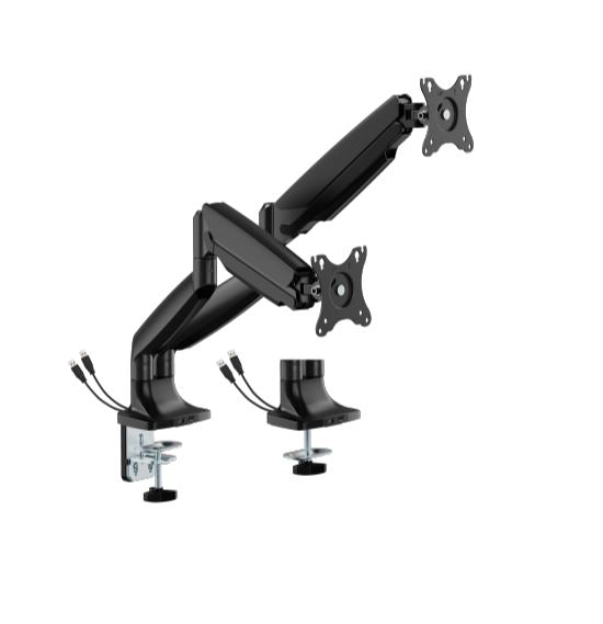 Brateck Brateck LDT82-C024UC Dual Screen Heavy-Duty Gas Spring Monitory Arm with USB Ports For most 17"~35" Monitors, Matte B
