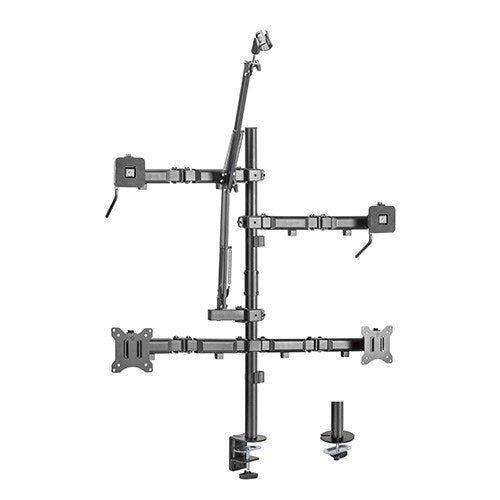 Brateck Brateck Dual-Monitor All-in-One Studio Setup Desktop Mount Fit17"-32" Weight Capacity Up to 9kg, Fit Curved Monitor (