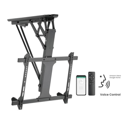 Brateck Brateck PLB-M0546AI Smart Flip Down TV Ceiling Mount Powered by TUYA Support most 32" ~ 70" TVs (Black) (LS)