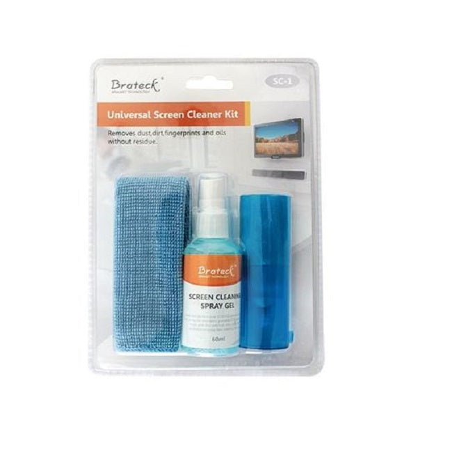 Brateck Brateck 3-In-1 Screen Cleaner Kit 1 x 60ml Screen Cleaner + 1 x 200x200mm Pearl Cloth + 1 x Soft Brush (LS)