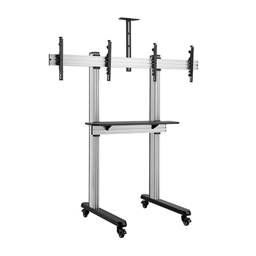 Brateck Brateck Dual Screen Video Conferencing TV Cart for 45"-55" TVs Up to 50kg each, Fine Texture Grey, 2009x1000x2460mm (
