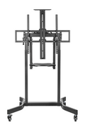 Brateck Brateck Deluxe Motorized Large TV Cart with Tilt, Equipment Shelf and Camera Mount Fit 55"-100" Up to 120kg- Matte Bl
