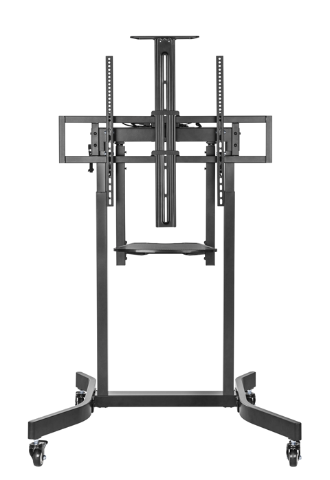 Brateck Brateck Deluxe Motorized Large TV Cart with Tilt, Equipment Shelf and Camera Mount Fit 55"-100" Up to 120kg- Matte Bl