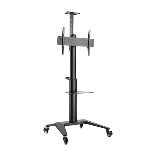 Brateck Brateck Ultra-Modern Aluminum TV Cart (Landscape/Portrait Orientation)  Fit 37"-70" Up to 70Kg - Matte Black 890x760x