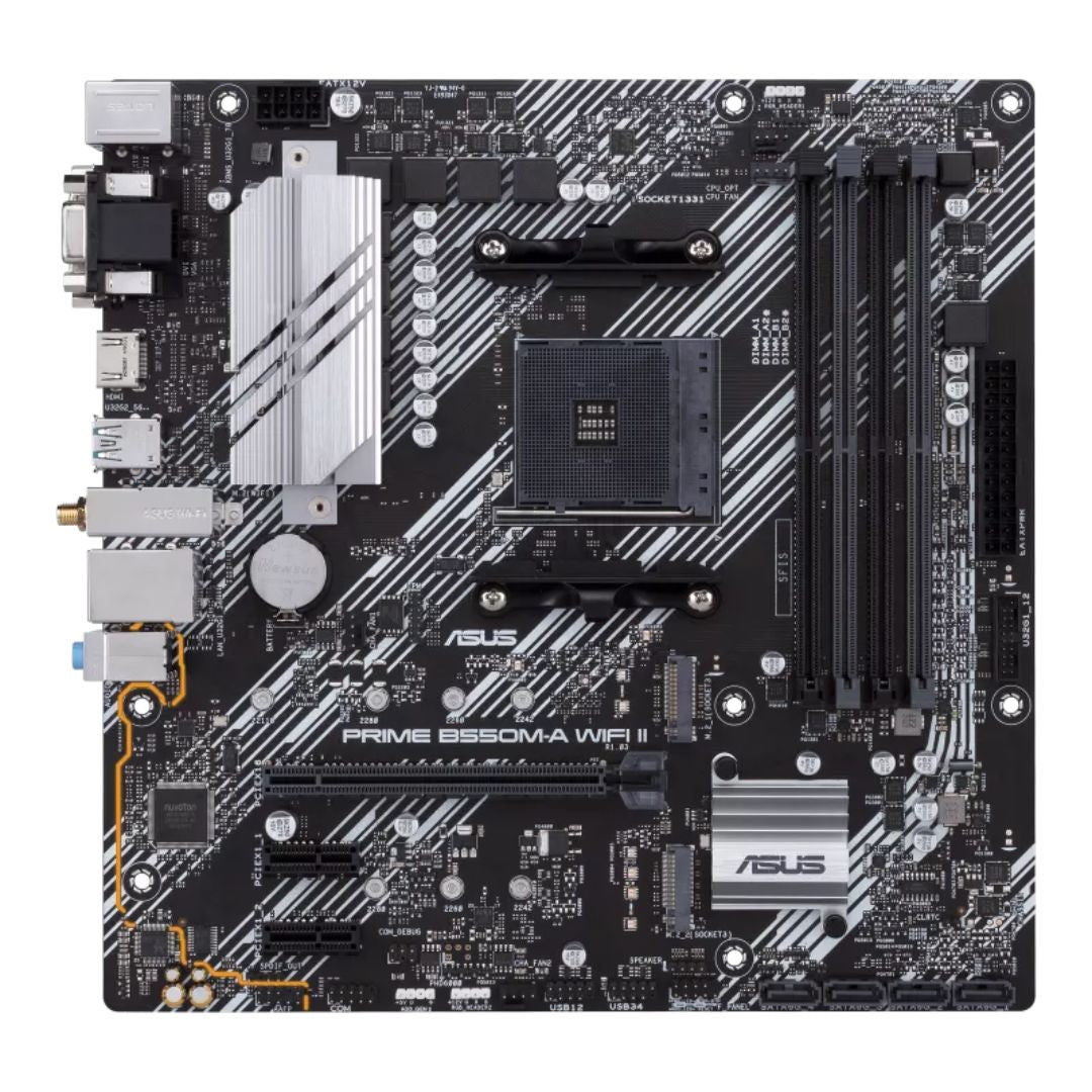 ASUS ASUS AMD B550M PRIME B550M-A WIFI II (Ryzen AM4) Micro-ATX Motherboard, DDR4, Dual M.2, PCIe 4.0, Wi-Fi 6, 1 Gb Ethernet