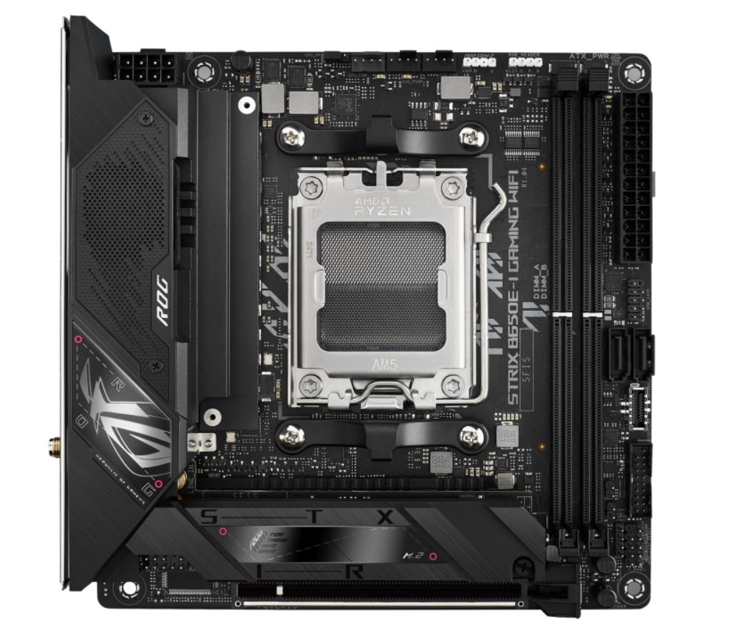 ASUS ASUS AMD B650E ROG STRIX B650E-I GAMING WIFI (AM5) Mini-ITX Motherboard, DDR5(2x), 10+2+1 Power Stages, PCIe 5.0 GPU/M.2