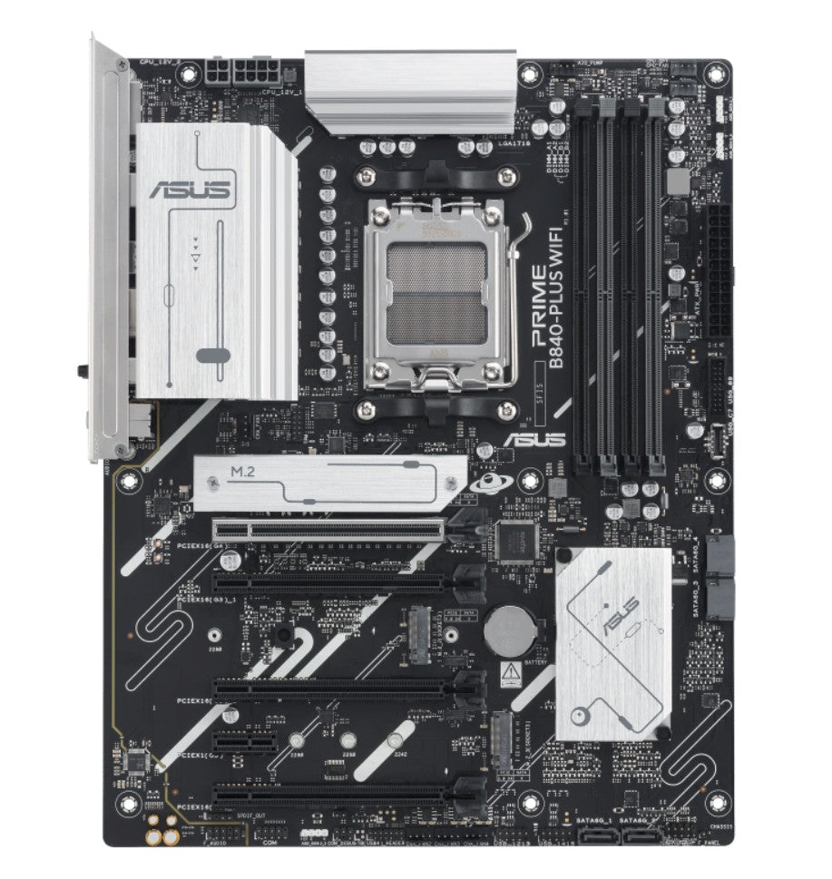 ASUS ASUS AMD PRIME B840-PLUS WIFI-CSM (AM5) ATX Motherboard, DDR5 192GB, 1x PCIe 4.0 x16 slot, 3 x M.2 slots, 4x SATA, Wi-Fi