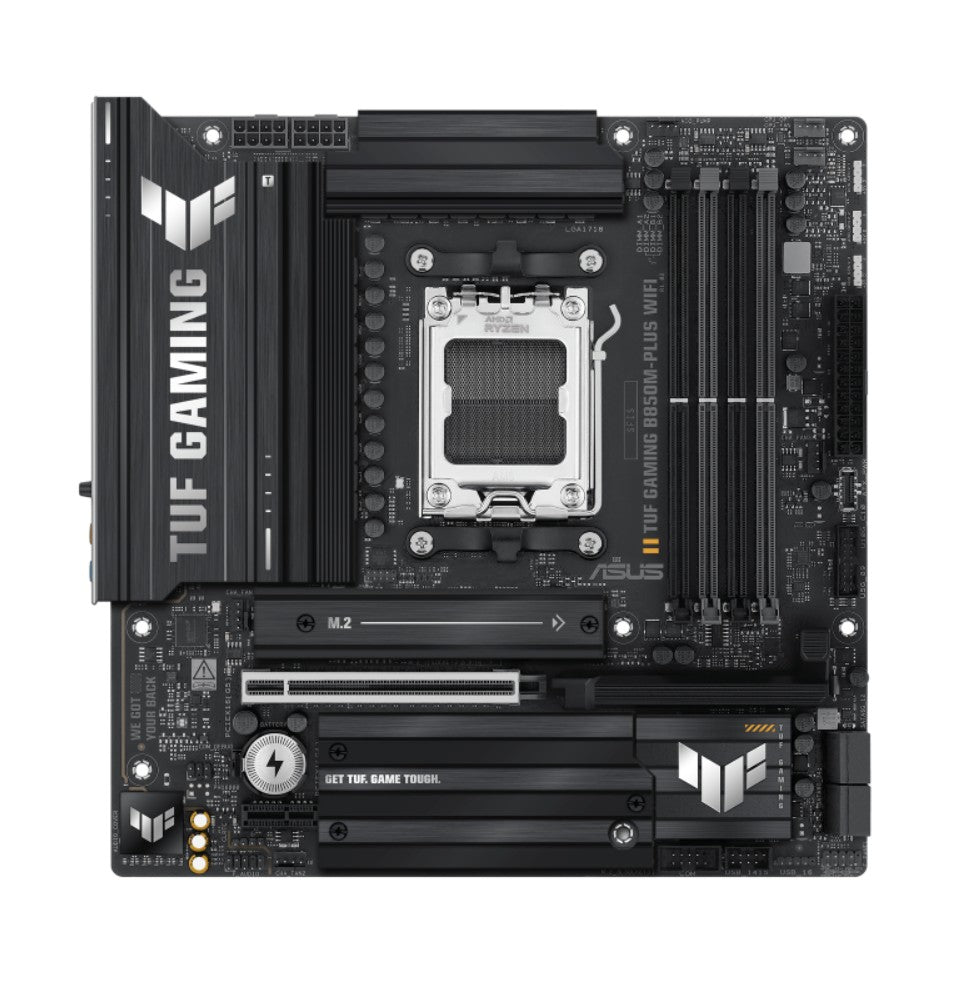 ASUS ASUS AMD TUF GAMING B850M-PLUS WIFI (AM5) Micro-ATX Motherboard, DDR5 192GB, 1x PCIe 5.0 x16 slot, 3 xM.2 slots, 4x SATA