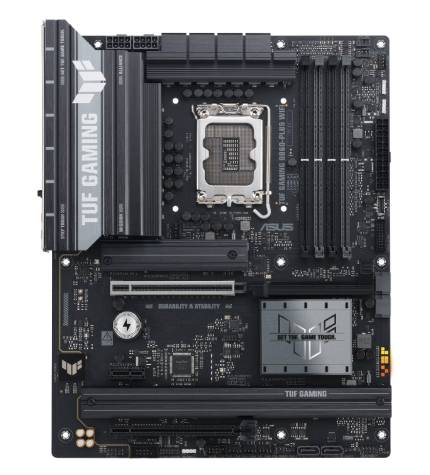 ASUS ASUS TUF GAMING B860-PLUS WIFI LGA1851 ATX Motherboard 256GB, DDR5, 1 x PCIe 5.0, 3 x M.2 slots, 4 x SATA, WiFi 7, 1 x H