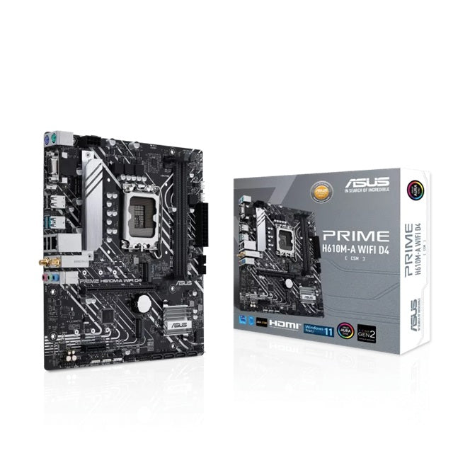 ASUS ASUS H610M-A WIFI D4-CSM PRIME mATX, LGA1700, Intel H610, 2xDDR4 64GB, PCIe 4.0 x16, 2xM.2, 4xSATA, Wi-Fi 5, 1GbE