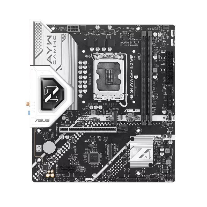 ASUS H810M AYW Gaming Wifi, LGA1851, Micro-ATX, DDR5 128GB, PCIe 4.0, 2× M.2, Wi-Fi 6, 1GbE