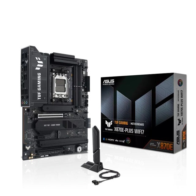 ASUS ASUS AMD TUF GAMING X870E-PLUS WIFI7 (AM5) ATX Motherboard, DDR5 256GB 8000+MT/s, PCIe 5.0, 4xM.2, 2.5GbE, WiFi 7, USB4 