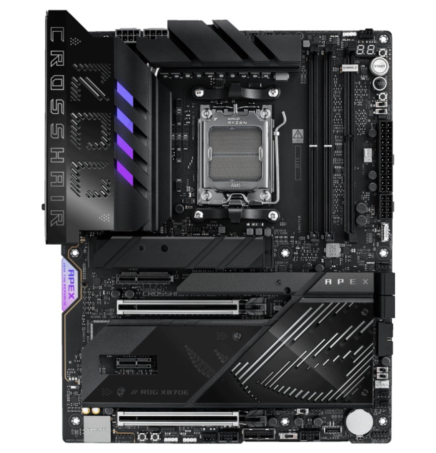 ASUS ASUS AMD ROG CROSSHAIR X870E APEX (AM5) ATX Motherboard, DDR5, 18+2+2 Power Stages, AI Cache Boost, PCie 5,0 2x X16, 3x 