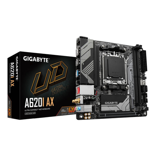 Gigabyte (LS) Gigabyte M/B A620I AX 1.0, AMD AM5, 2 x DDR5 up to 128 GB,  1 x HDMI, 1 x PCI Express x16, 1 x M.2, 2 x SATA, 4