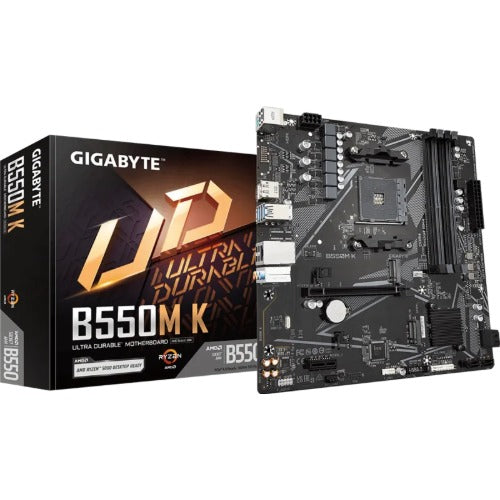 Gigabyte (LS) Gigabyte B550MK AMD AM4 M-ATX Motherboard 4x DDR4~128GB,1x PCIe x16, 1 x PCIe x1, 2x M.2, 4x SATA , 4x USB 3.2,