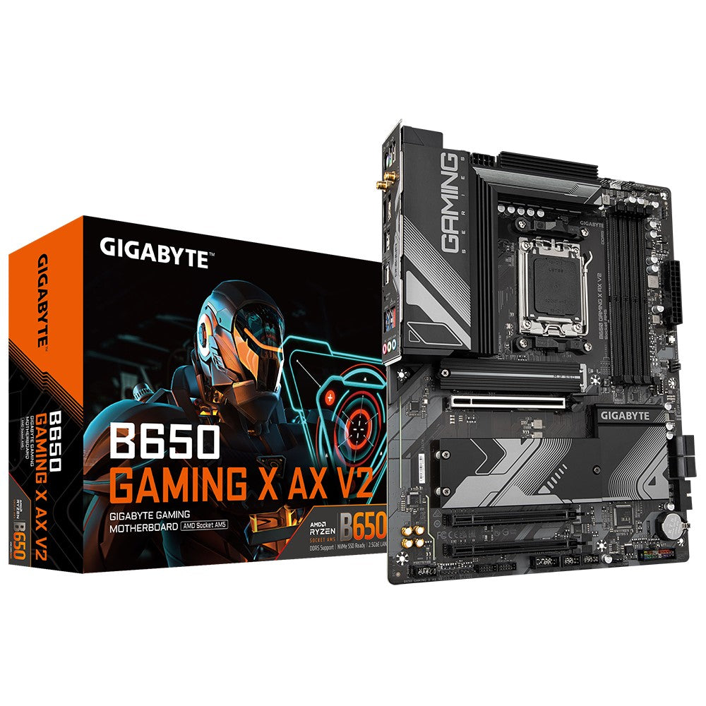 Gigabyte Gigabyte B650 GAMING X AX V2 AMD AM5 ATX Motherboard 4x DDR5~128GB,2x PCIe x16, 3x M.2, 4x SATA 6, 4x USB 3.2, 1x US