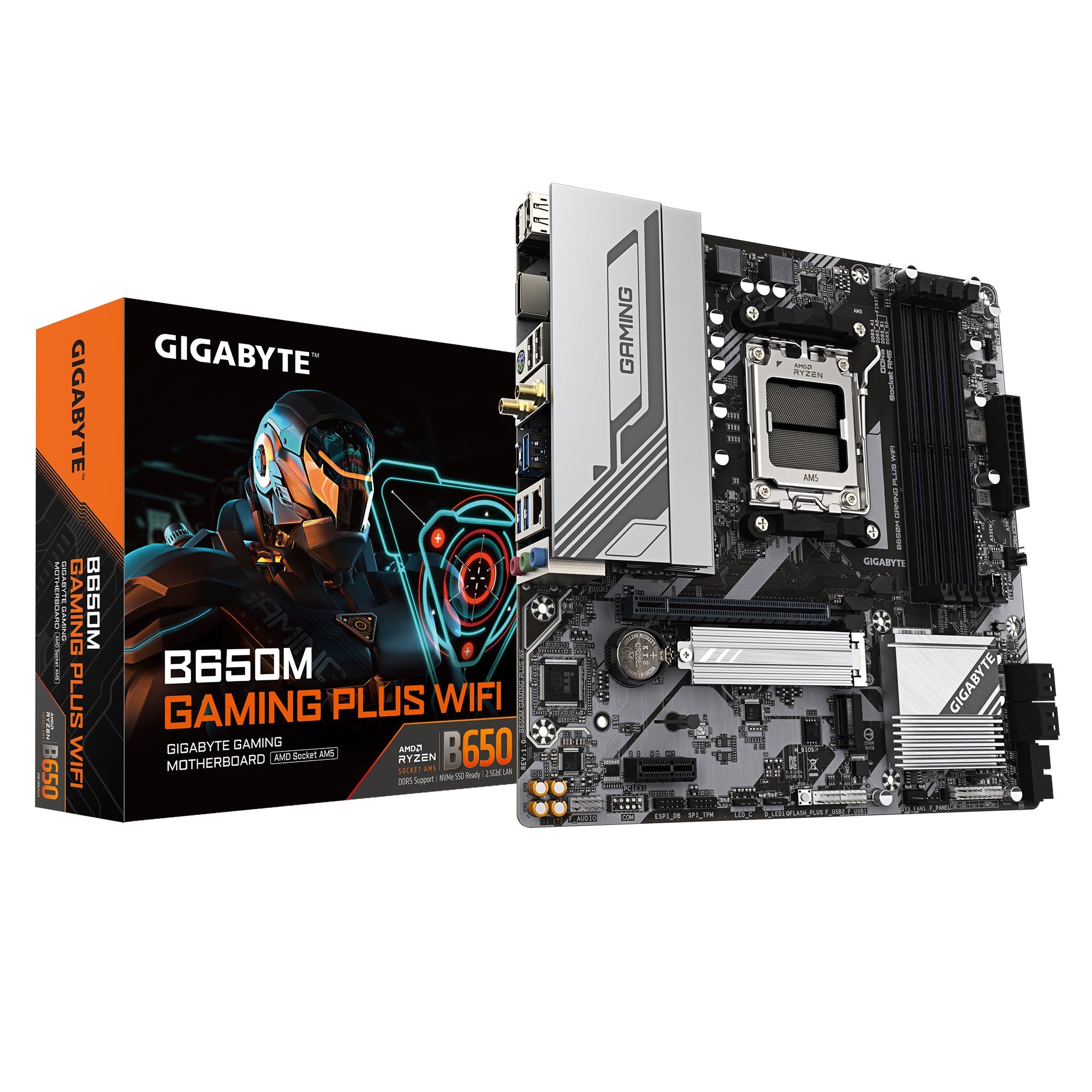 Gigabyte (LS) Gigabyte B650M GAMING PLUS WIFI, AMD AM5, 4 x DDR5up to 256 G, 1 x HDMI, 1 x PCI Express x16, 2 x M.2, 4 x SATA