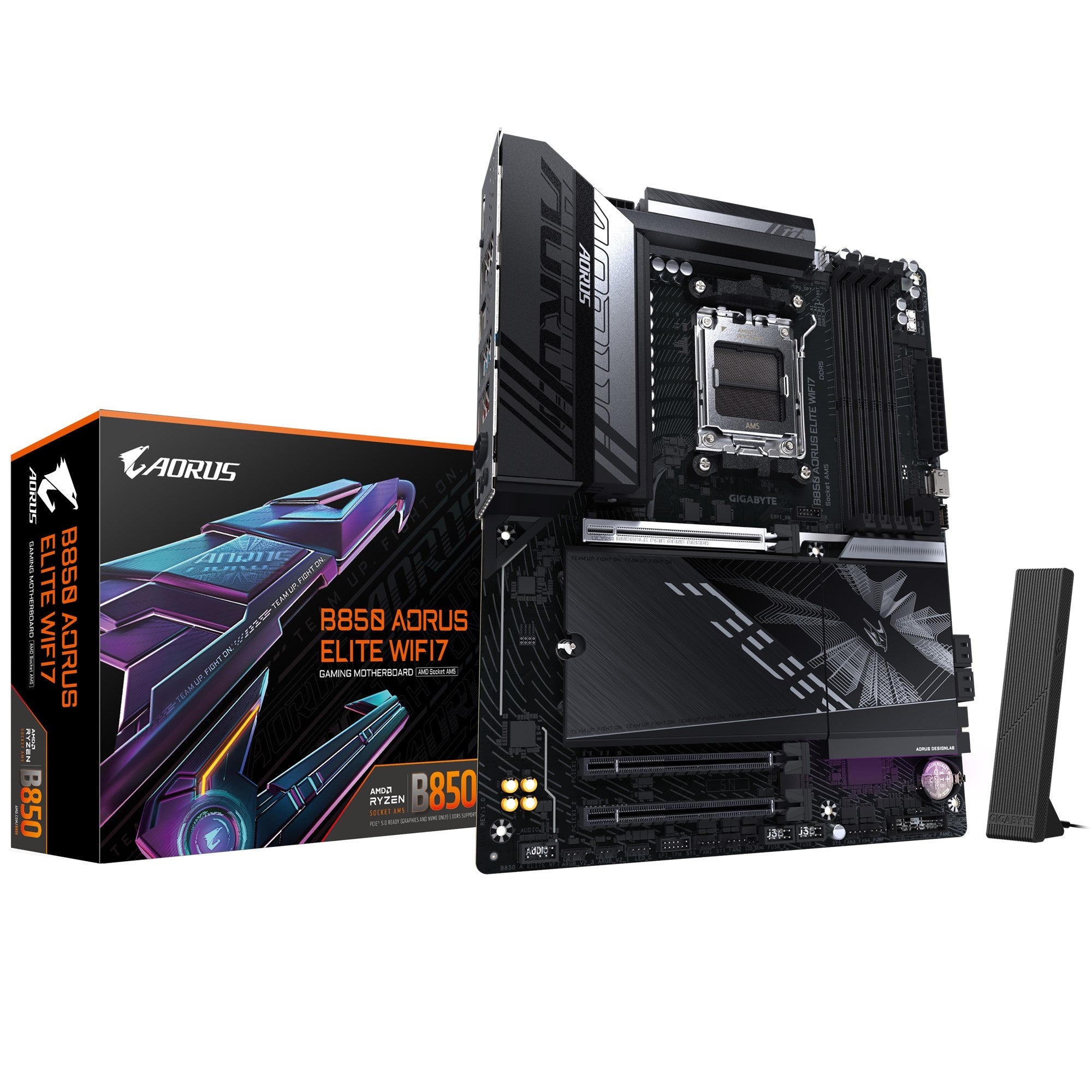 Gigabyte Gigabyte B850 A ELITE WF7 1.0, AMD AM5, 4 x DDR5 up to 256 GB, 1 x HDMI. 3x PCI Express x16, 3 x M.2, 4 x SATA, 9x U
