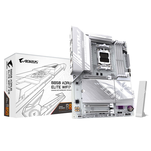 Gigabyte (LS) Gigabyte B850 A ELITE WF7 ICE 1.0 , AMD AM5, 1 x HDMI, 3 x PCI Express x16, 3 x M.2, 4 x SATA, 9x USB 3.2