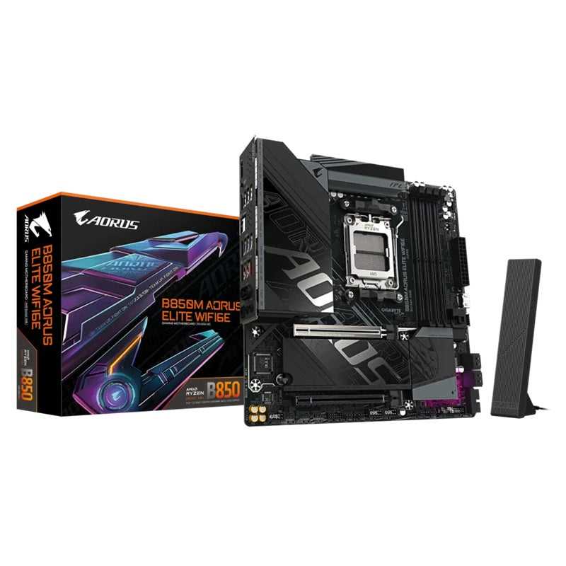 Gigabyte B850M A ELT WF6E, AM5 board with B850 chipset, DDR5 256GB, 16x PCIe5, dual M.2, 2.5GbE, Wi-Fi 6E, DP, rich USB SATA, 7.1 audio support