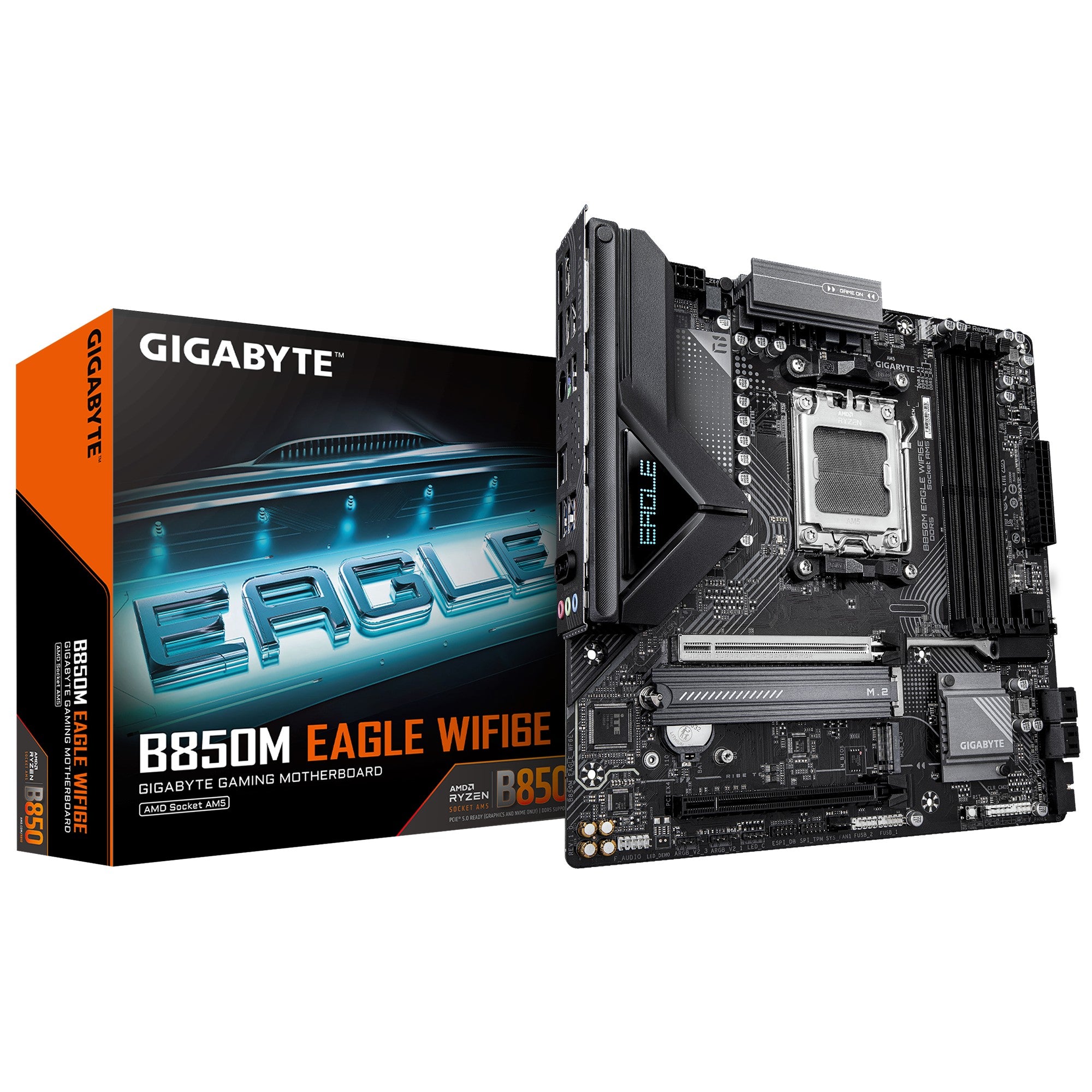 Gigabyte Gigabyte B850M EAGLE WF6E , AMD AM5, 4 x DDR5 up to 256 GB,  1 x HDMI, 1 x PCI Express x16, 2 x M.2, 4 x SATA, 1x US