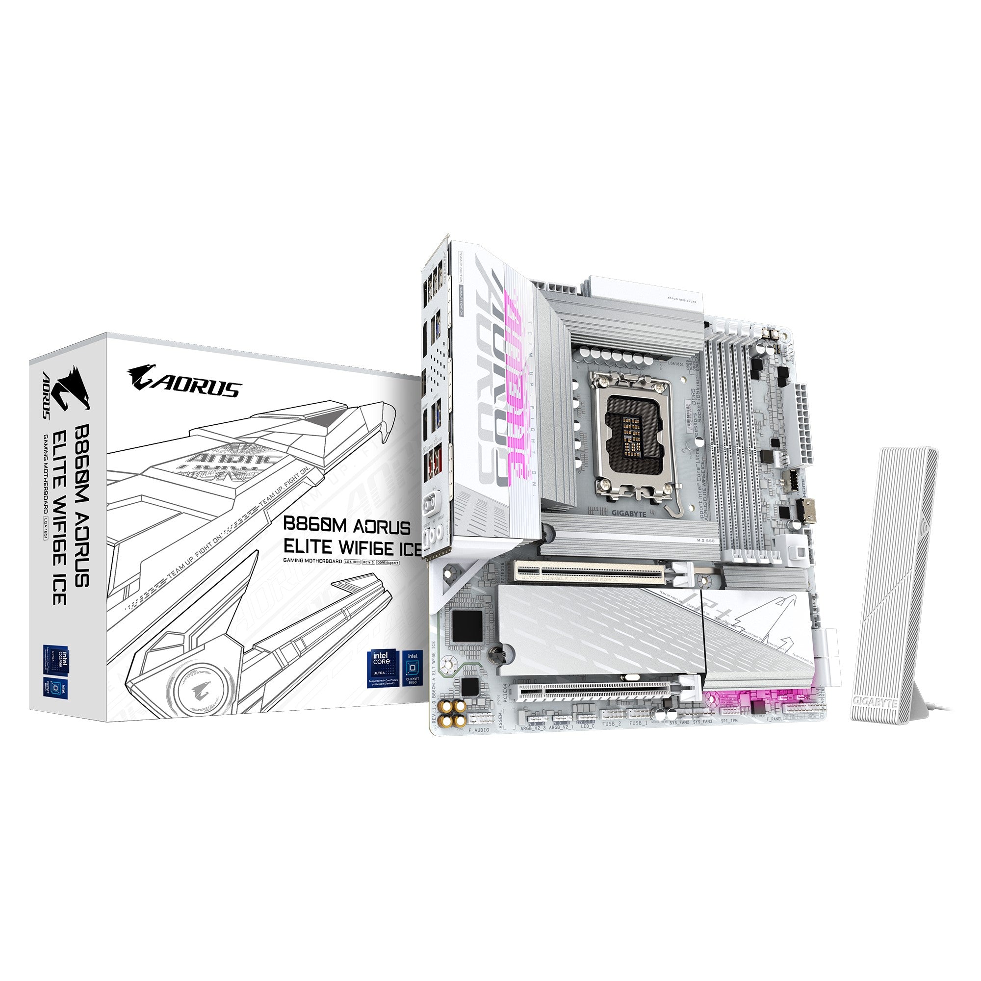 Gigabyte (LS) Gigabyte M/B B860M A ELT WF6E ICE 1.0, Intel ® B860, 4 x DDR5 up to 256 GB, 2x HDMI, 2 x PCI Express x16, 3 x M