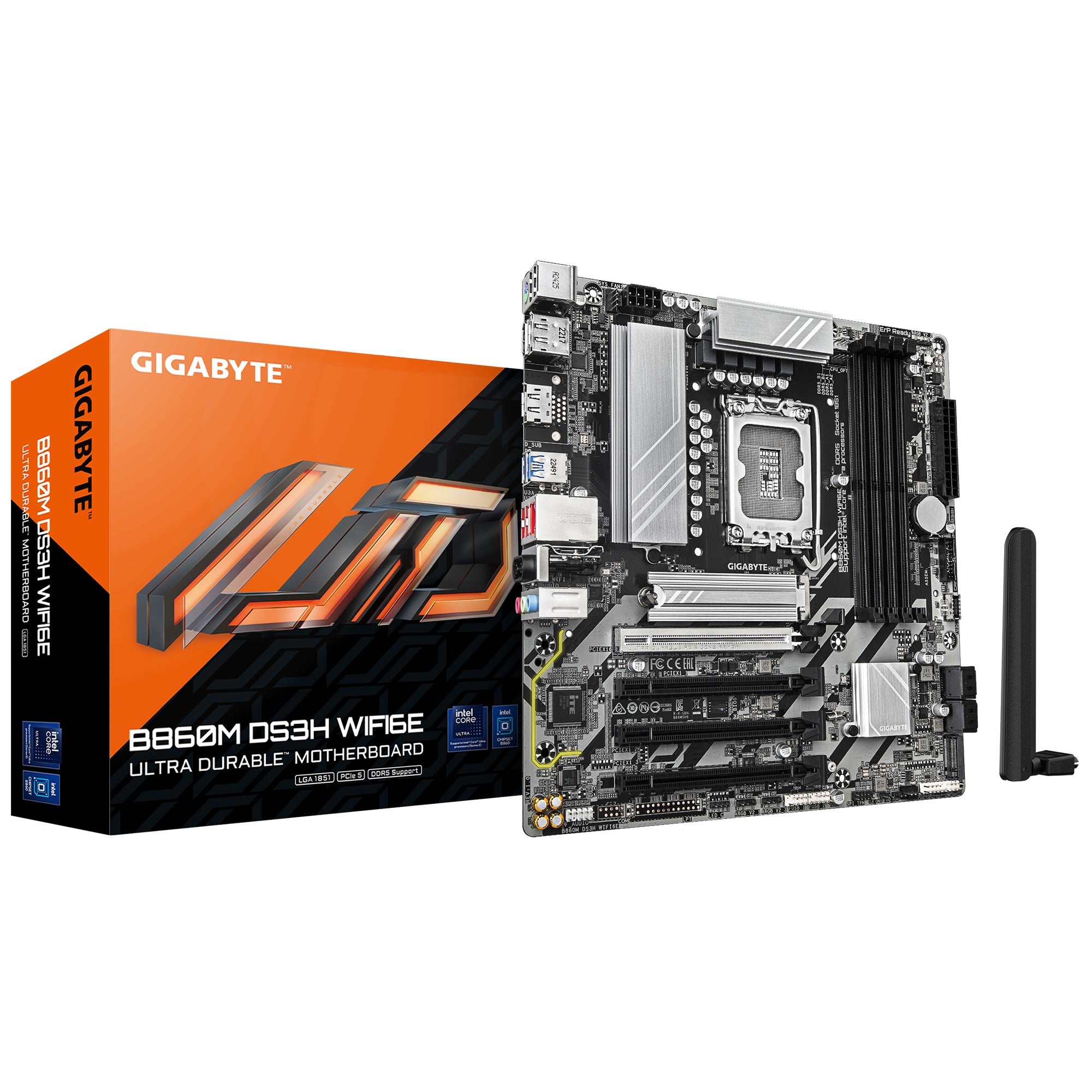 Gigabyte Gigabyte M/B B860M DS3H WIFI6E 1.0, Intel ® B860, 4 x DDR5 up to 256 GB, 1x HDMI, 4 x PCI Express x16, 2 x M.2, 4 x 