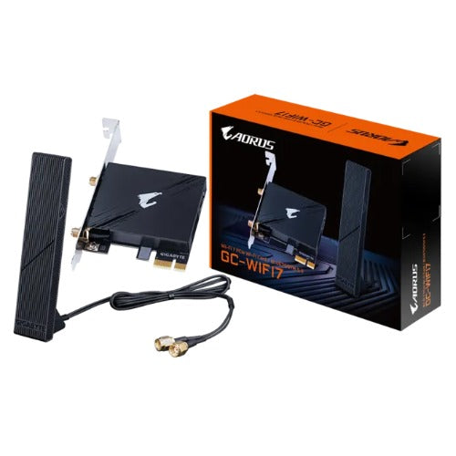 Gigabyte Gigabyte GC-WIFI7 Motherboard, Wi-Fi 7, up to 5800Mbps, up to 320MHz bandwidth support across the 2.4GHz, 5GHz, and 